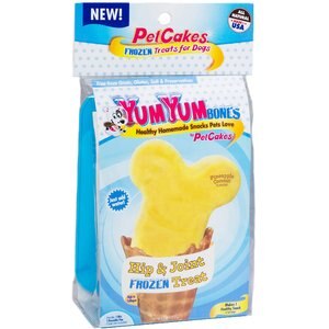 PetCakes YumYum Bones Pineapple Coconut Flavor Hip & Joint Frozen Yogurt Mix With Bone Shaped Pan Dog Treats, 4.3-oz box
