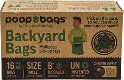 The Original Poop Bags Backyard Bags, 16 count