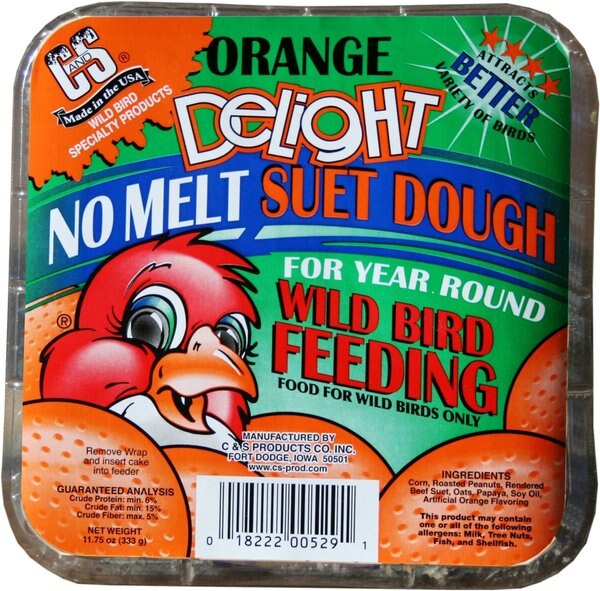 C&S Orange Delight No Melt Suet Dough Wild Bird Food, Case of 12 slide 1 of 10