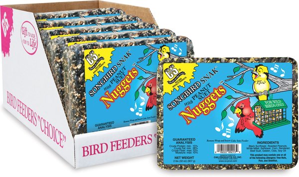 C&S Songbird Snak Peanut Suet Nuggets Wild Bird Food, Case of 6 slide 1 of 3