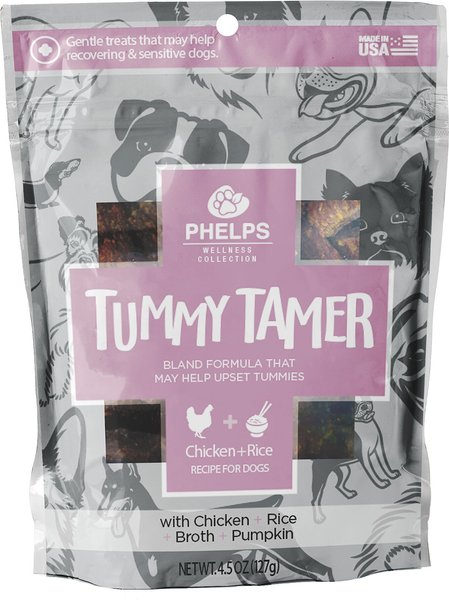 Phelps Wellness Collection Tummy Tamer Chicken & Rice Recipe Dog Treats, 4.5-oz bag slide 1 of 5