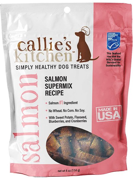 Callie's Kitchen Salmon Supermix Recipe Dog Treats, 4-oz bag slide 1 of 3