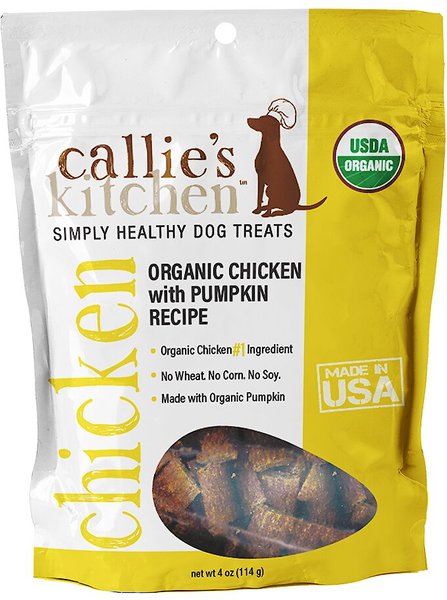 Callie's Kitchen Organic Chicken & Pumpkin Recipe Dog Treats, 4-oz bag slide 1 of 3