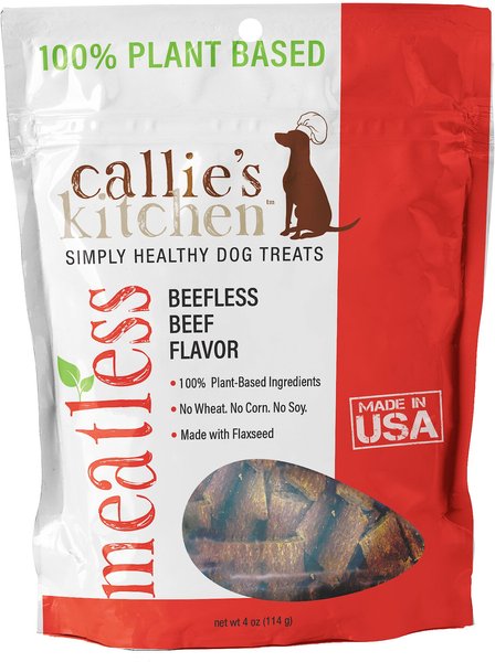 Callie's Kitchen Beefless Beef Flavor Dog Treats, 4-oz bag slide 1 of 3