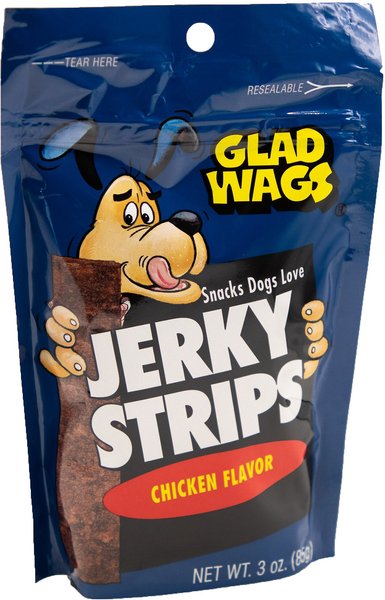 Glad Wags Jerky Strips Chicken Flavor Dog Treats, 3.0-oz bag slide 1 of 2