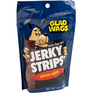 Glad Wags Jerky Strips Chicken Flavor Dog Treats, 3.0-oz bag