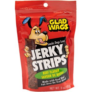 Glad Wags Jerky Strips Beef Flavor Dog Treats, 3.0-oz bag
