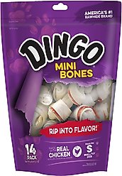 Dingo Mini Meat in the Middle Dog Rawhide Chews, 14 count