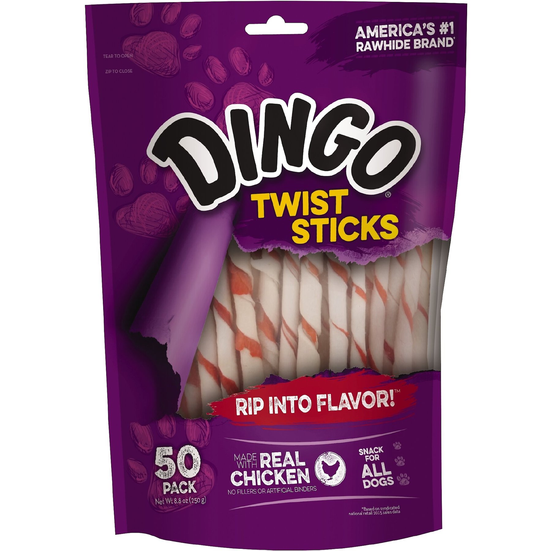 DINGO Twist Sticks Dog Treats 50 count Chewy