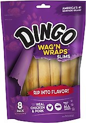 Dingo Wag' N Wrap Slims Dog Treats, 8 count