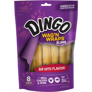 Dingo Wag' N Wrap Slims Dog Treats, 8 count