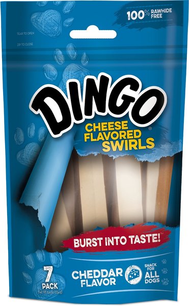 Dingo Cheese Flavored Swirls Cheddar Flavor Dog Treats, 7 count slide 1 of 2