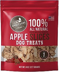Wholesome Pride Pet Treats Apple Slices Dehydrated Dog Treats, 8-oz bag