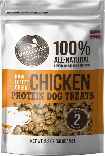 Wholesome Pride Pet Treats Chicken Raw Freeze-Dried Dog Treats, 2.3-oz bag slide 1 of 9