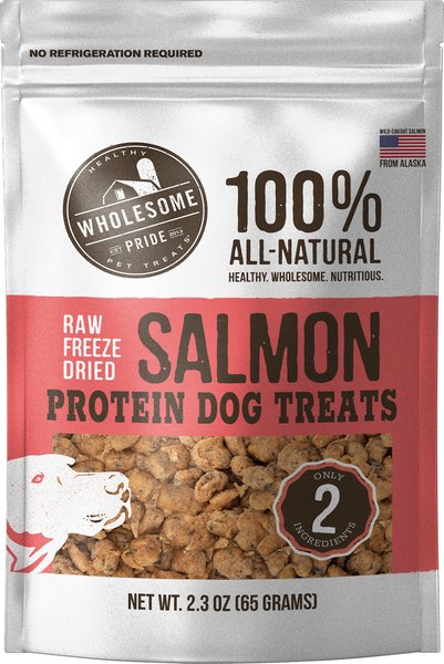 Wholesome Pride Pet Treats Salmon Raw Freeze-Dried Dog Treats, 2.3-oz bag slide 1 of 9