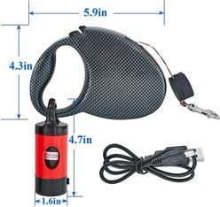 Vecelo Tangle-Free Retractable LED Dog Leash & Flashlight, 8.2-ft slide 2 of 2