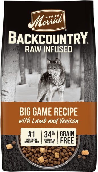 Merrick Backcountry Freeze-Dried Raw Grain-Free Big Game Recipe with Lamb, Wild Boar & Venison Dry Dog Food, 4-lb bag slide 1 of 7