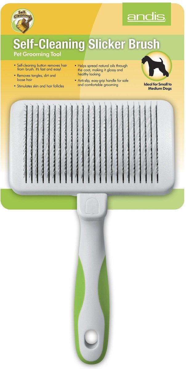 ANDIS SelfCleaning Slicker Brush, Green/White