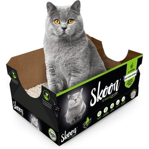 Skoon Unscented Non-Clumping Cat Litter & Disposable Litter Box, 4-lb box