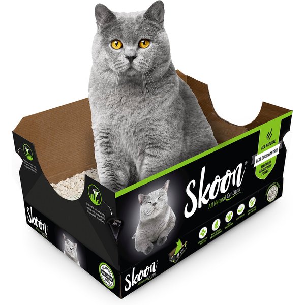SKOON Unscented NonClumping Cat Litter & Disposable Litter Box, 4lb