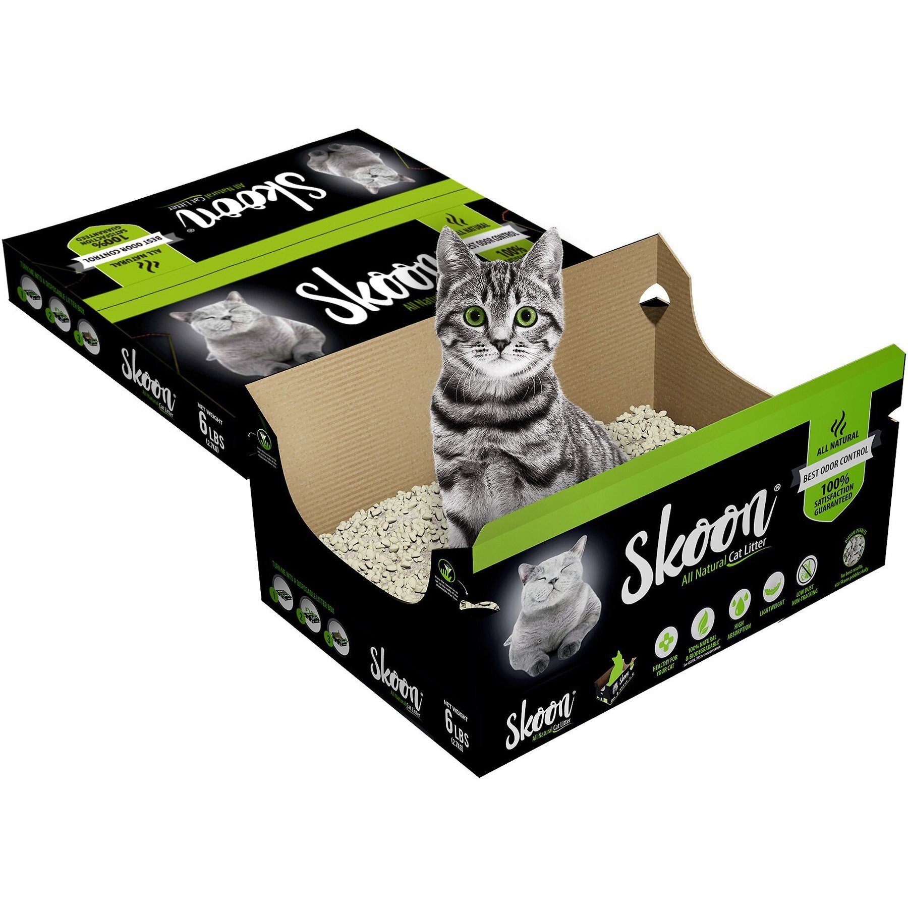 Discontinued SKOON Unscented Non Clumping Cat Litter Disposable Litter Box 6 lb box Chewy