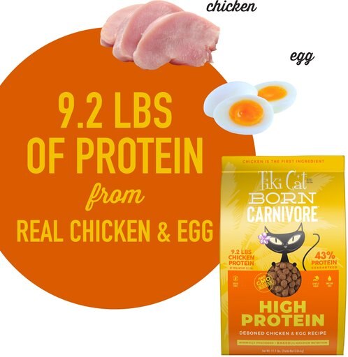 Tiki Cat Born Carnivore Chicken & Egg Grain-Free Dry Cat Food, 11.1-lb bag