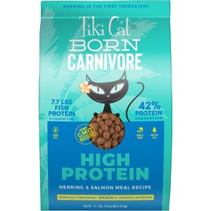 Tiki Cat Born Carnivore Herring & Salmon Grain-Free Dry Cat Food, 11.1-lb bag