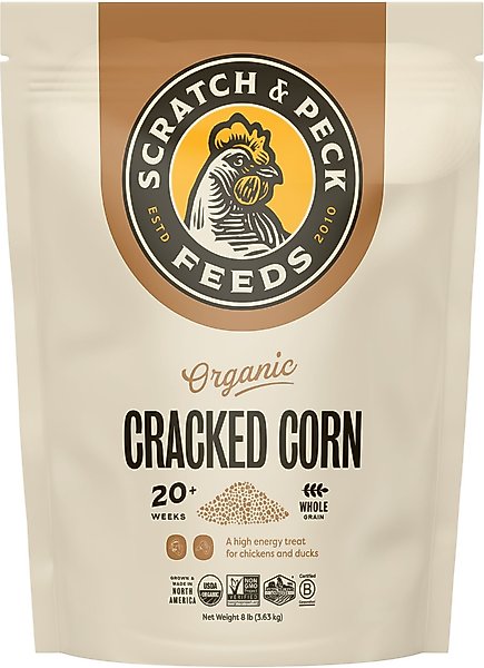 Scratch and Peck Feeds Cluckin' Good Organic Cracked Corn Poultry Treats, 8-lb bag slide 1 of 9