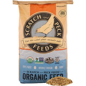 Scratch & Peck Feed Cluckin' Good Organic Scratch n' Corn Poultry Treats, 25-lb bag