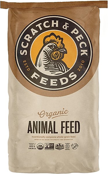 Scratch and Peck Feeds Cluckin' Good Organic Scratch n' Corn Poultry Treats, 40-lb bag slide 1 of 2