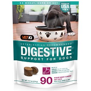 VetIQ Digestive Support Hickory Smoke Flavor Soft Chew Dog Supplement, 90 count
