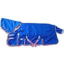 Derby Originals 1200D Ripstop Waterproof Nylon Horse Turnout Blanket & Hood, Navy Blue with Red/White Trim, 72-in