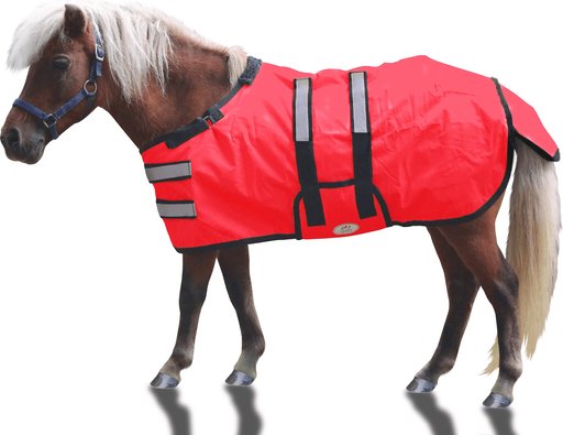 Derby Originals 600D Reflective Waterproof Winter Foal & Mini Horse Turnout Blanket, Red, Medium, 36-42 in