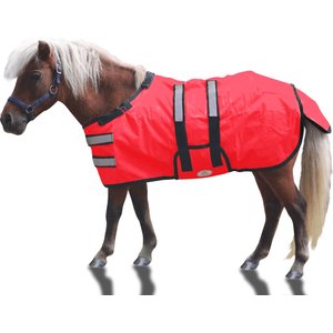 Derby Originals 600D Reflective Waterproof Winter Foal & Mini Horse Turnout Blanket, Red, Large, 42-48 in