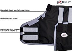 Derby Originals 600D Reflective Waterproof Winter Foal & Mini Horse Turnout Blanket, Red, Large, 42-48 in slide 2 of 4