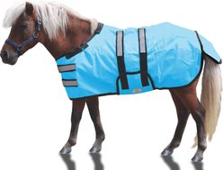 Derby Originals 600D Reflective Waterproof Winter Foal & Mini Horse Turnout Blanket, Hurricane Blue, Small, 30-36 in