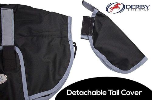 Show full view: Derby Originals 600D Reflective Waterproof Winter Foal & Mini Horse Turnout Blanket, Black, Medium, 36-42 in slide 4 of 4