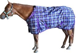 Derby Originals 1200D Ripstop Waterproof Winter Turnout Horse Blanket, Arctic Purple Plaid, 58-in