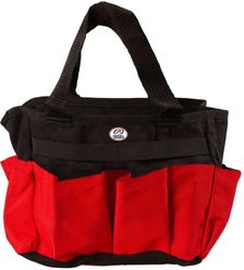 Derby Originals Canvas Durable Nylon Horse Grooming Tote Bag, Red/Black