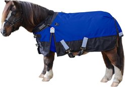 Derby Originals Classic Nordic-Tough 600D Ripstop Waterproof Winter Mediumweight Mini Horse & Pony Turnout Blanket, Royal Blue with Black Trim, 36-in
