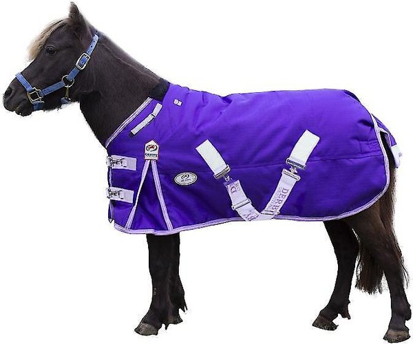 Derby Originals Extreme Elements Nordic-Tough 1200D Ripstop Waterproof Winter Heavyweight Mini Horse & Pony Turnout Blanket, Purple w/ Lavender Trim, 58-in slide 1 of 4