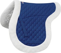 Derby Originals Fleece Padded Contour All-Purpose English Horse Saddle Pad, Navy Blue