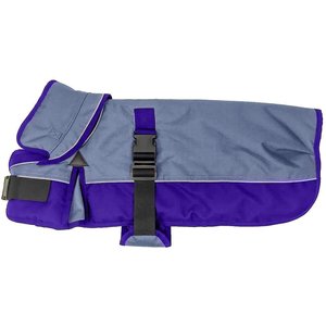 Derby Originals Horse Tough 1200D Waterproof Winter Dog Coat, Charcoal/Purple, 26.5-in