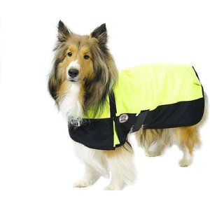 Derby Originals Horse-Tough 600D Ripstop Exterior Mediumweight Waterproof Dog Coat, Lime Green w/ Black, 22-in Large