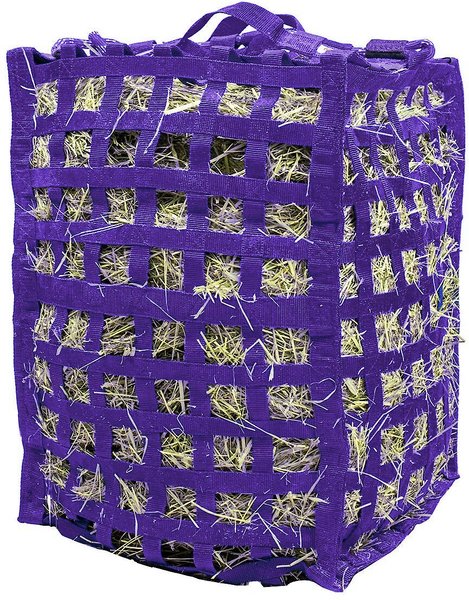 DERBY ORIGINALS Natural Grazer Patented Four-Sided Slow Feed Horse Hay Bag,  Purple 