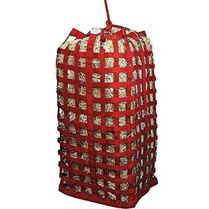 Derby Originals Paris Tack Ultimate 4-Sided Slow Feed Horse Hay Bale Bag, X-Large, Red