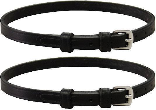Derby Originals Premium English Leather Spur Straps w/ Keepers, Black, Kids, 3/8 x 14.5-in slide 1 of 3