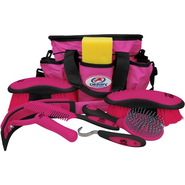 DERBY ORIGINALS 9Piece Horse Grooming Set & Carry Bag, Green/Mint