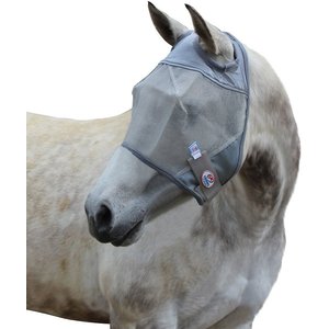 Derby Originals Reflective Horse Fly Mask, Grey, Full Horse