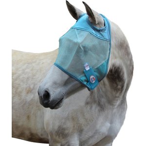 Derby Originals Reflective Horse Fly Mask, Summer Blue, Cob/Arab